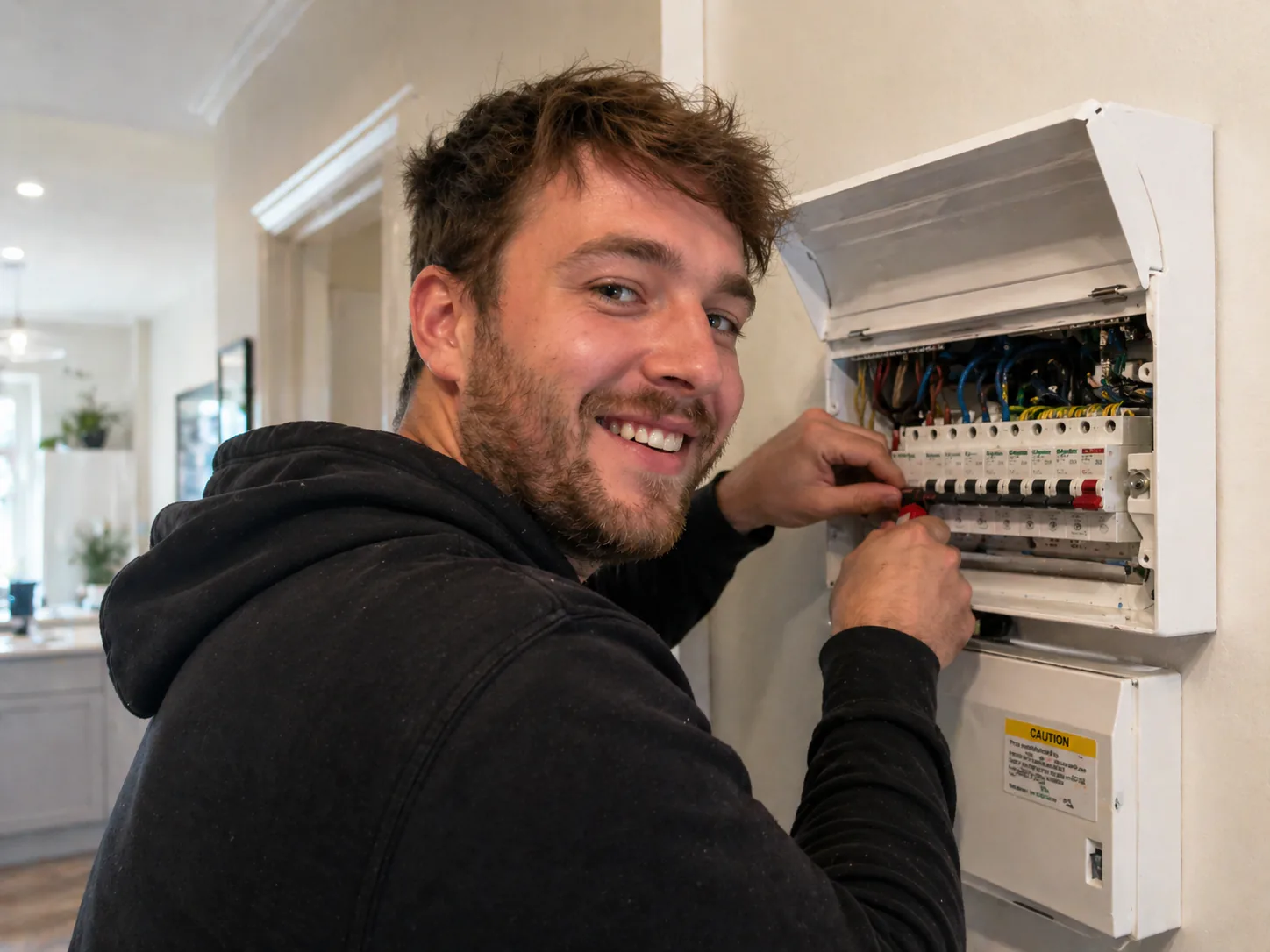 Volt & Co Electrical — electrician working on a consumer unit
