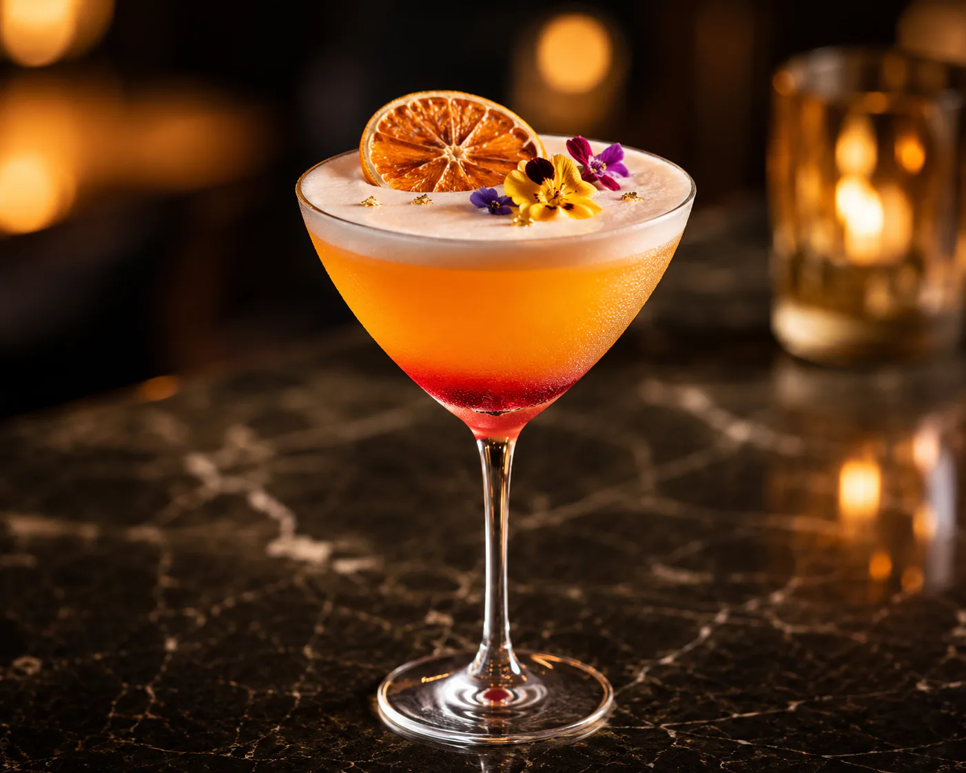 House spritz cocktail served with citrus